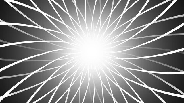Abstract rotation of hypnotic black and white spiral pattern. Seamless loop.