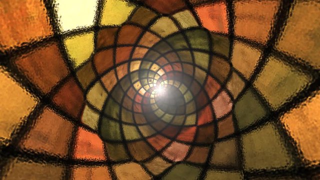 Colored abstract stained glass motion travel background. 
