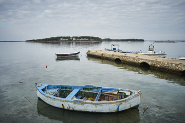 Porto Cesareo and island of rabbits in Salento - Italy