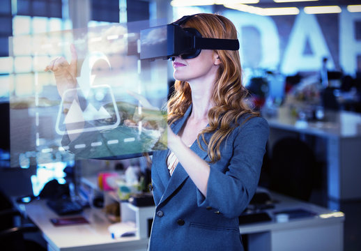 VR Mockup of Business Woman in Office 2