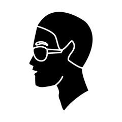 Man head with sunglasses icon vector illustration graphic design