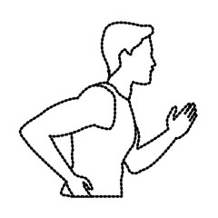 Fitness man running icon vector illustration graphic design