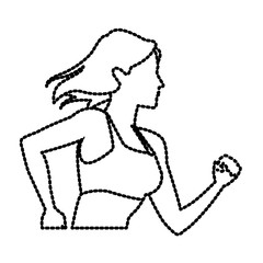 Fitness woman running icon vector illustration graphic design