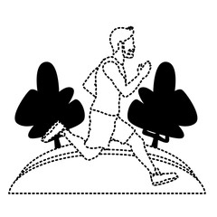 Man running at park icon vector illustration graphic design