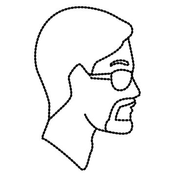 Man head with sunglasses icon vector illustration graphic design