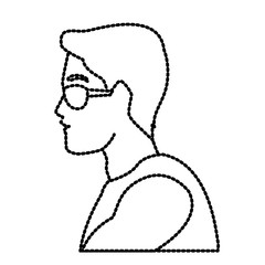 Man head with sunglasses icon vector illustration graphic design