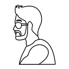 Man head with sunglasses icon vector illustration graphic design