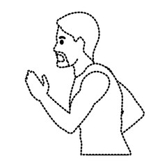 Fitness man running icon vector illustration graphic design