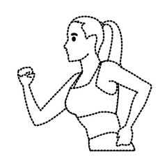 Fitness woman running icon vector illustration graphic design