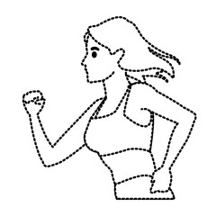 Fitness woman running icon vector illustration graphic design