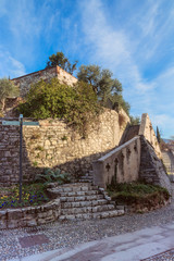 Fototapeta premium The internal staircase of the castle of Brescia, Italy