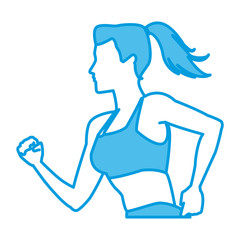 Fitness woman running icon vector illustration graphic design