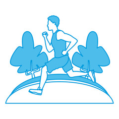 Man running at park icon vector illustration graphic design