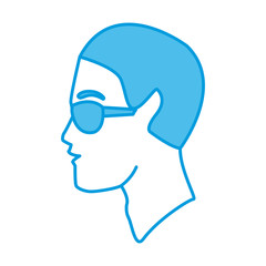 Man head with sunglasses icon vector illustration graphic design