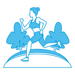 Man running at park icon vector illustration graphic design