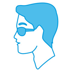 Man head with sunglasses icon vector illustration graphic design