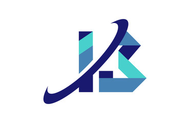 IB Ellipse Swoosh Ribbon Letter Logo