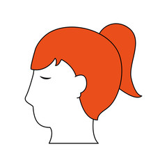 Woman head silhouette icon vector illustration graphic design