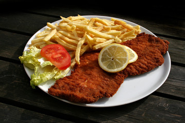 organisch, lifestyle, wiener, schnitzel, pommes, modern, neu, werbetafel, urbano