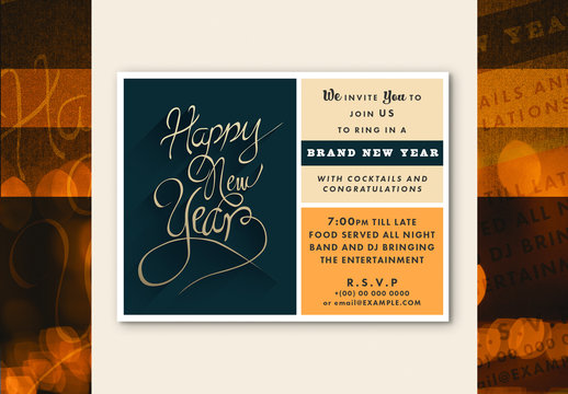 Cursive New Year's Event Flyer Layout 1