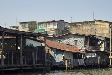 Houses along a canal, Wat Khuha Sawan district; Bangkok
