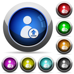 Upload user account round glossy buttons