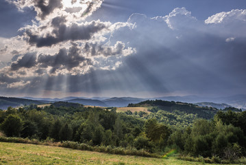 Mountain landscape near Sirogojno village in Zlatibor area in Serbia