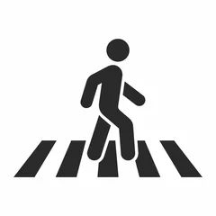 Deurstickers Pedestrian crossing icon. Zebra crossing. Vector icon isolated on white background. © Janis Abolins