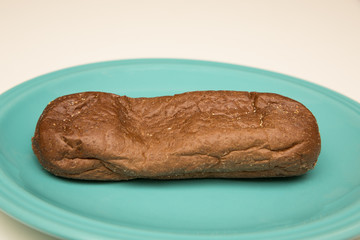 bread on plate white background