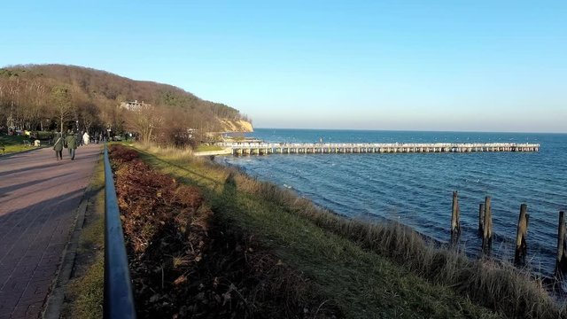 Gdynia Orlowo pier on a sunny winter day