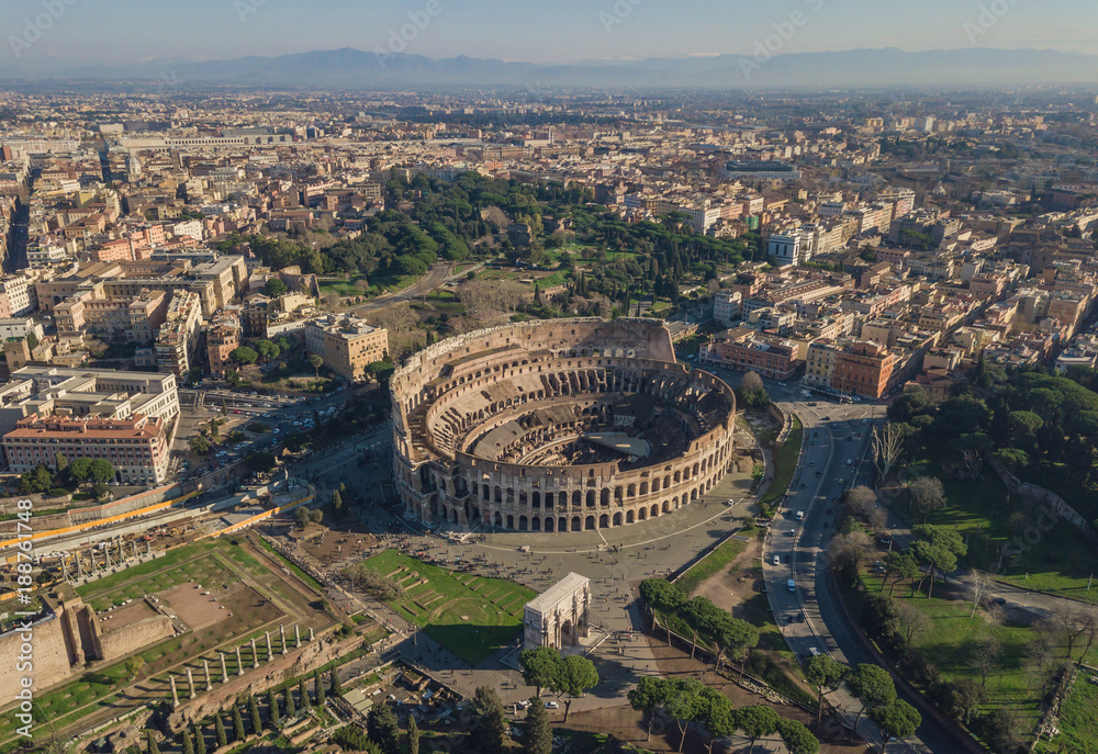 Wall mural Aerial view of Colosseum