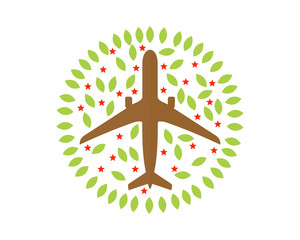 Fototapeta premium leaf plane airport flight airline airway image symbol icon