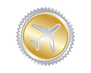 bronze plane icon airport flight airline airway image symbol icon