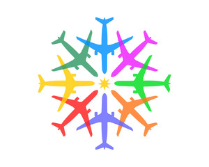 ornament plane airport flight airline airway image symbol icon