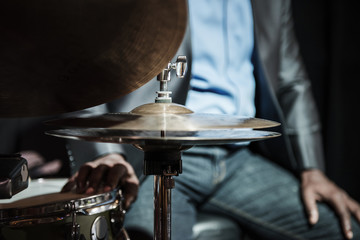Fototapeta na wymiar Drummer performing in an event