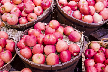 Apples on display in a basket