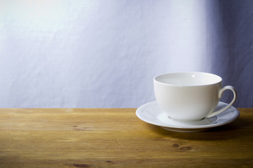 White tea cup and saucer