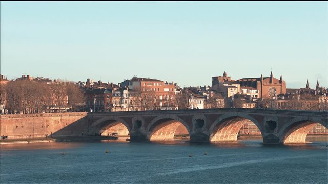 The Pont Neuf in Toulouse, France.
4K video of this iconic place shot during the winter.
