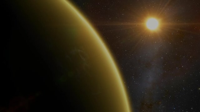 Extrasolar Kepler Planet Orbit Yellow Surface