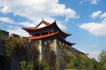Wall,fortification of the old city of  Dali ,yunan ,china