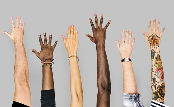 Diversity hands with numberic sign
