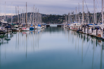 Boats in Sausalito Harbor, California, United States