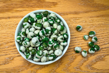 Bowl of Hot and Spicy Wasabi Peas