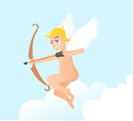 Little cupid with bow