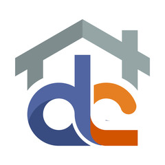 Icon logo for the construction services business development, with a combination of initials letter D & C