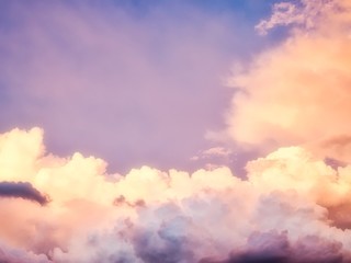 Beautiful Fluffy Clouds in Afternoon Sunlight 