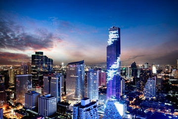 Bangkok city skyline, Silom area, Bangkok Thailand