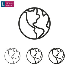 Globe line vector icon. Editable stroke.