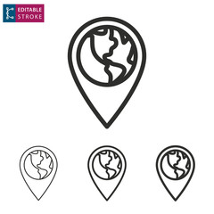 Globe line vector icon. Editable stroke.