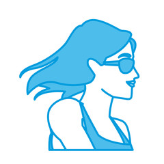 Woman head witn sunglasses icon vector illustration graphic design